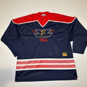 Vintage FILA Hockey Jersey Mens XL Red Sport Authentic Signature Pullover 90s‎